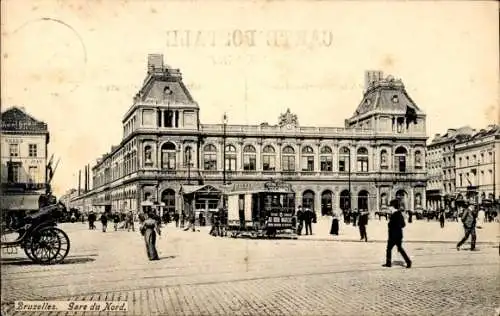 Ak Brüssel Brüssel, Gare du Nord, Straßenbahn