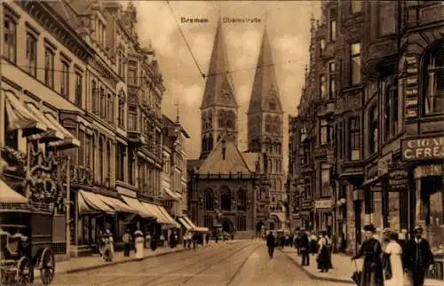 Ak Hansestadt Bremen, Obernstraße, Papierausstattung Carl Röhmeyer, Dom