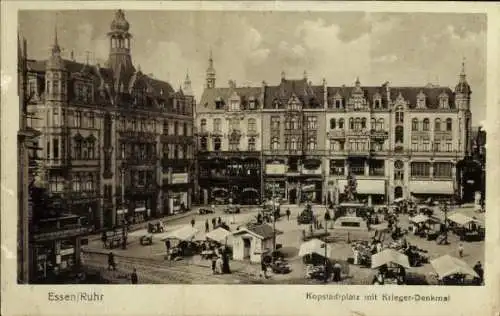 Ak Essen im Ruhrgebiet, Kopstadtplatz mit Kriegerdenkmal