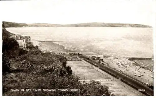 Ak Shanklin Isle of Wight England, Panorama, Tennisplätze