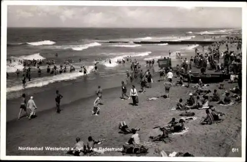 Ak Westerland Insel Sylt, Badestrand