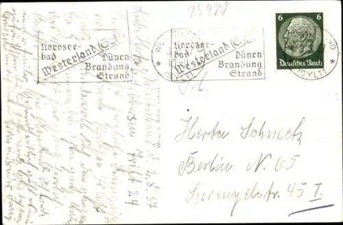 Ak Westerland Insel Sylt, Badestrand