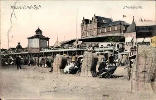 Ak Westerland auf Sylt, Strand, Strandkörbe