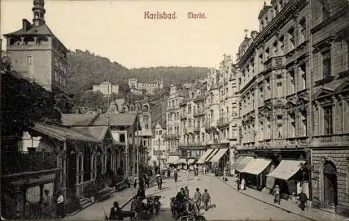 Ak Karlovy Vary Karlsbad Stadt, Markt