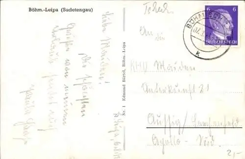 Ak Lípa Leipa Region Königgrätz, Durchblick zum Ort