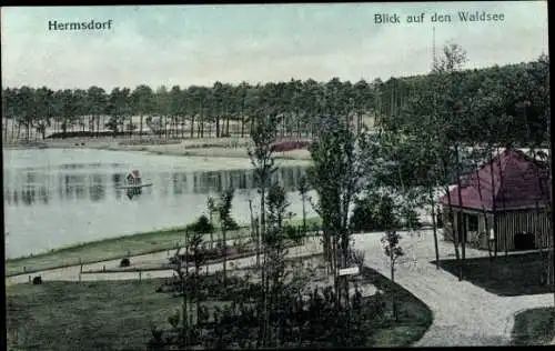 Ak Berlin Reinickendorf Hermsdorf, Blick auf den Waldsee