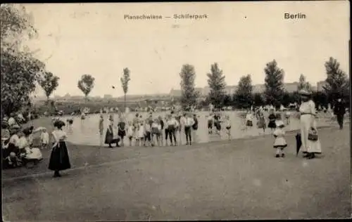 Ak Berlin Wedding, Schillerpark, Planschwiese, Kinder