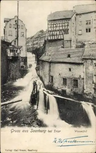 Ak Saarburg an der Saar Bezirk Trier, Wasserfall