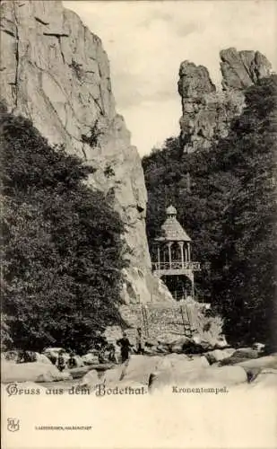 Ak Thale im Harz, Bodetal, Kronentempel