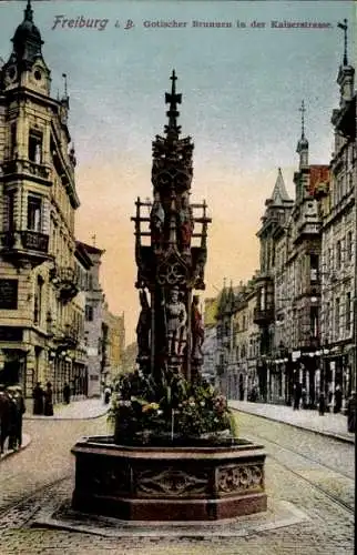 Ak Freiburg im Breisgau, Gothischer Brunnen