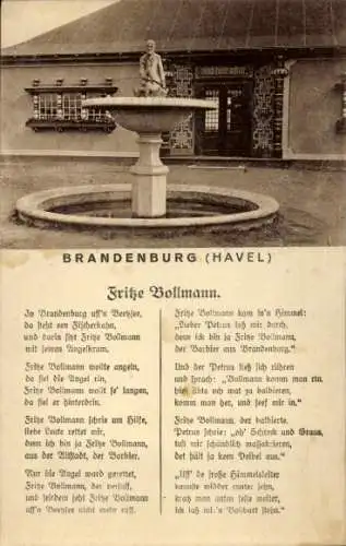 Ak Brandenburg an der Havel, Brunnen, Gedicht Fritze Bollmann