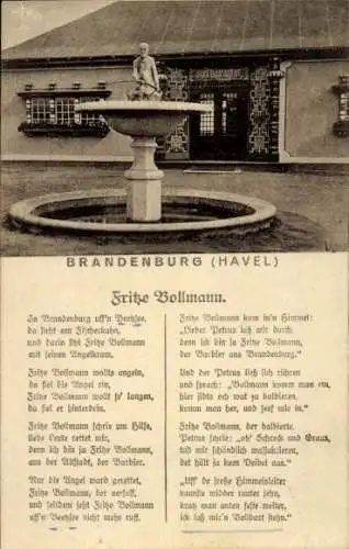 Ak Brandenburg an der Havel, Brunnen, Gedicht Fritze Bollmann