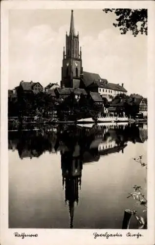 Ak Rathenow im Havelland, Havel, Kirche