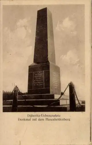 Ak Döberitz im Havelland, Truppenübungsplatz, Denkmal auf dem Hasenheidenberg