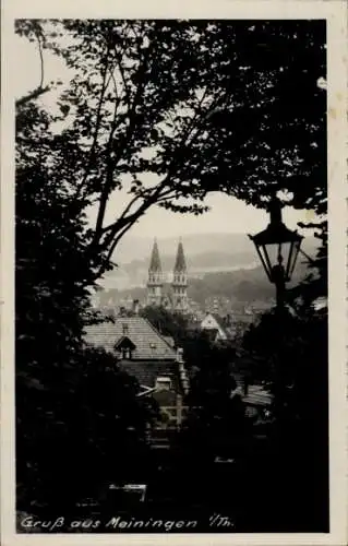 Foto Ak Meiningen in Thüringen, Teilansicht, Türme