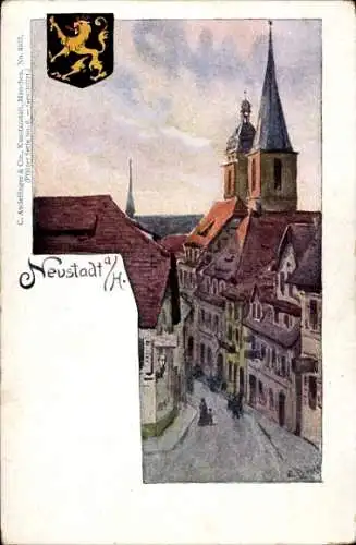 Künstler Ak Neustadt an der Weinstraße, Altstadt, Wappen