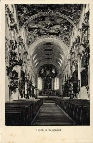 Ak Steingaden in Oberbayern, Kirche, Innenansicht