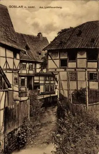 Ak Goslar Harz, Am Liebfrauenberg, Fachwerkhäuser