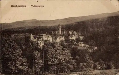 Ak Reichenberg in Böhmen Liberec Tschechien, Volksgarten