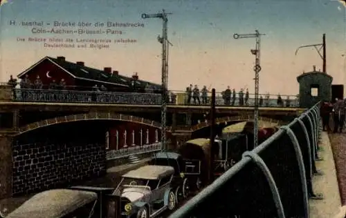 Ak Herbesthal Lontzen Wallonien Lüttich, Brücke über die Bahnstrecke Köln, Aachen, Brüssel, Paris