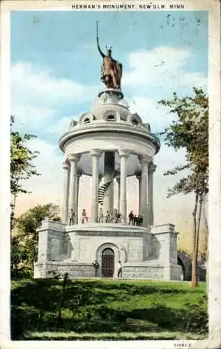 Ak New Ulm Minnesota USA, Hermans Denkmal