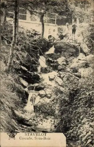 Ak Stavelot Wallonia Lüttich, Cascade, Sous Bois