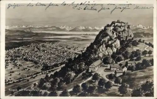 Ak Singen Hohentwiel Baden Württemberg, Panorama