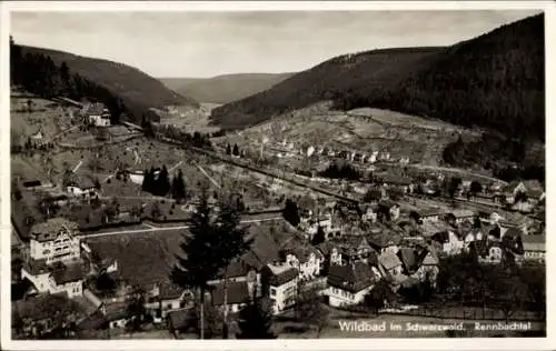 Ak Bad Wildbad im Schwarzwald, Rennbachtal, Gesamtansicht