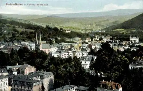 Ak Baden Baden am Schwarzwald, Blick von Schloss Solms