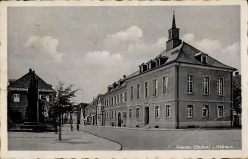 Ak Graben in Baden, Rathaus