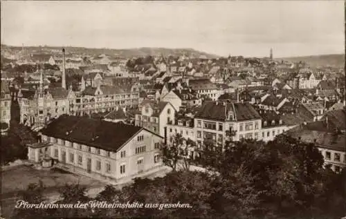 Ak Pforzheim im Schwarzwald, Gesamtansicht von der Wilhelmshöhe aus