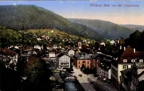 Ak Bad Wildbad im Schwarzwald, Blick von der Olgastraße