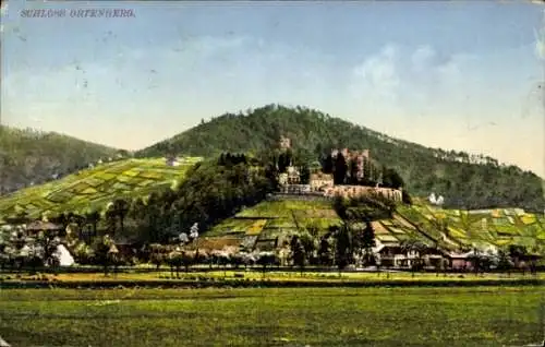 Ak Ortenberg in Baden, Schloss Ortenberg, Panorama