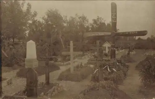 Foto Ak Soldatenfriedhof, Fliegergrab, Fritz Graichen