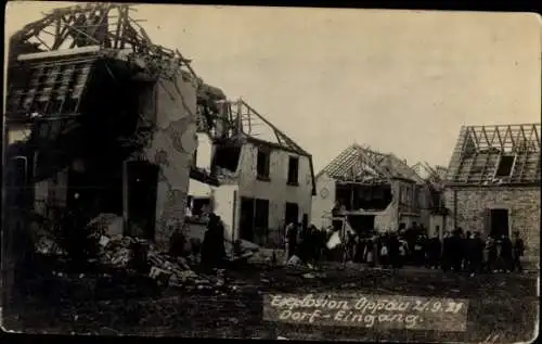 Ak Oppau Ludwigshafen am Rhein, Explosion des Stickstoffwerkes 1921