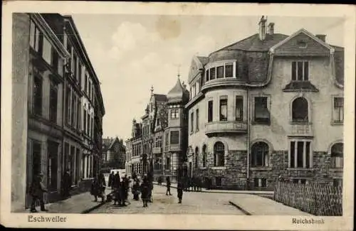 Ak Eschweiler Nordrhein Westfalen, Straßenpartie, Reichsbank