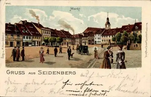 Litho Zawidów Seidenberg Schlesien, Markt