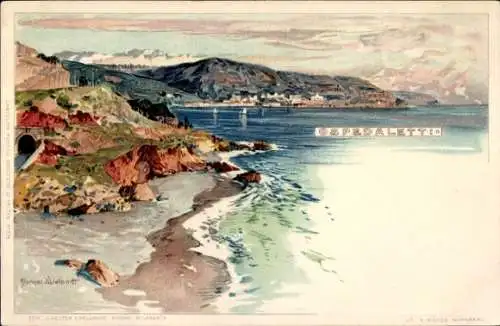 Künstler Litho Wielandt, Manuel, Ospedaletti Liguria, Blick auf die Küste