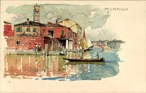 Künstler Ak Wielandt, Manuel, Murano Venezia Venedig Veneto, Ruderpartie