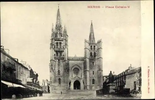 Ak Mende Lozère, Place Urbain V, Eglise