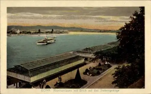 Ak Bonn am Rhein, Rheinanlagen, Siebengebirge, Panorama