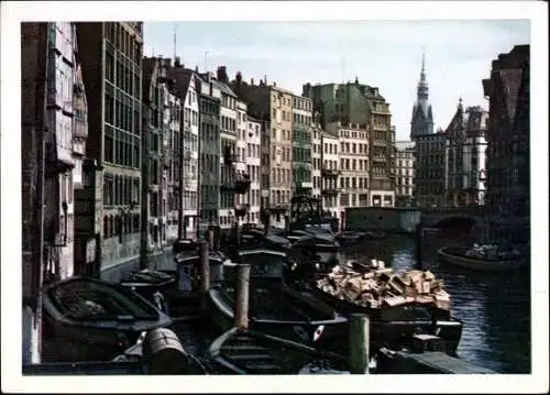 Ak Hamburg Mitte Altstadt, Deichtorfleet, Boote, Häuser