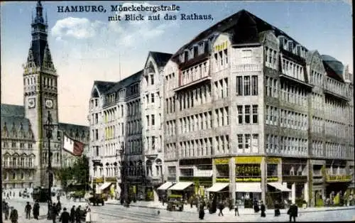 Ak Hamburg Mitte Altstadt, Mönckebergstraße, Rathaus, Cigarren