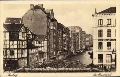 Ak Hamburg Mitte Altstadt, Baumwall, Teilansicht, Brücke