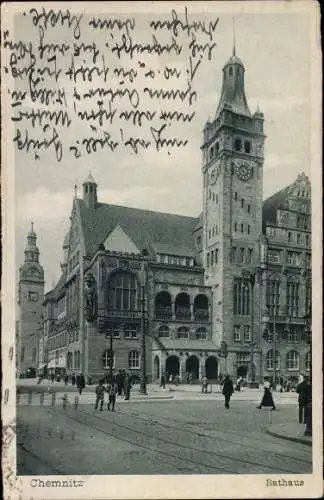 Ak Chemnitz in Sachsen, Rathaus