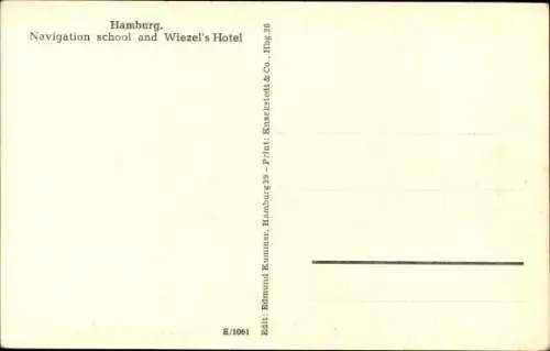 Ak Hamburg Mitte St. Pauli, Navigationsschule und Hotel Wiezel