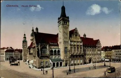 Ak Chemnitz in Sachsen, Neues Rathaus