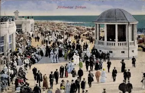 Ak Nordseebad Borkum in Ostfriesland, Strandpromenade, Passanten