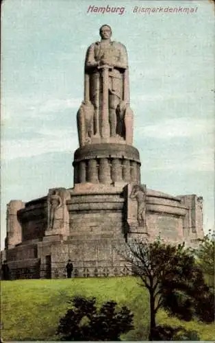 Ak Hamburg Mitte St. Pauli, Bismarck Denkmal