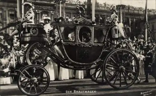 Ak Brautwagen von Kronprinz Wilhelm von Preußen und Kronprinzessin Cecilie, Hochzeit 1905